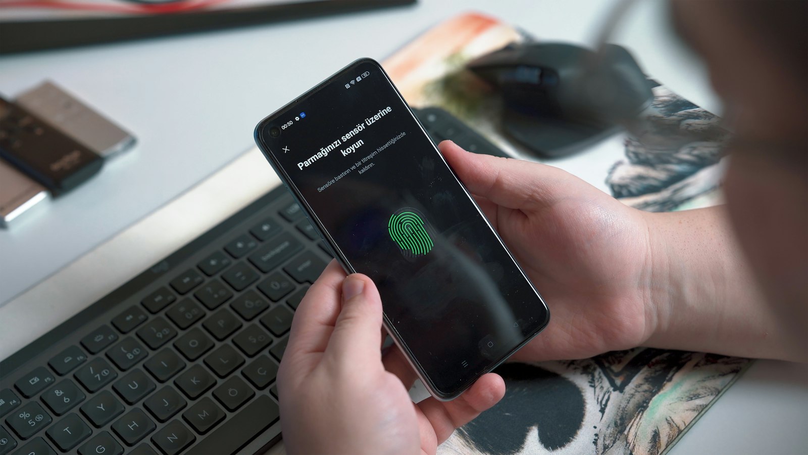 A person holding a phone